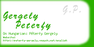 gergely peterfy business card